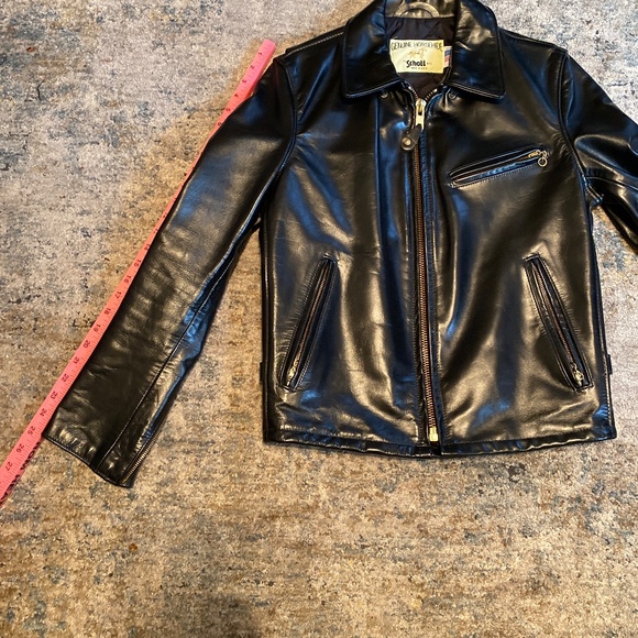Schott NYC Classic Horsehide Black Racer Motorcycle Leather Jacket - Picture 15 of 16